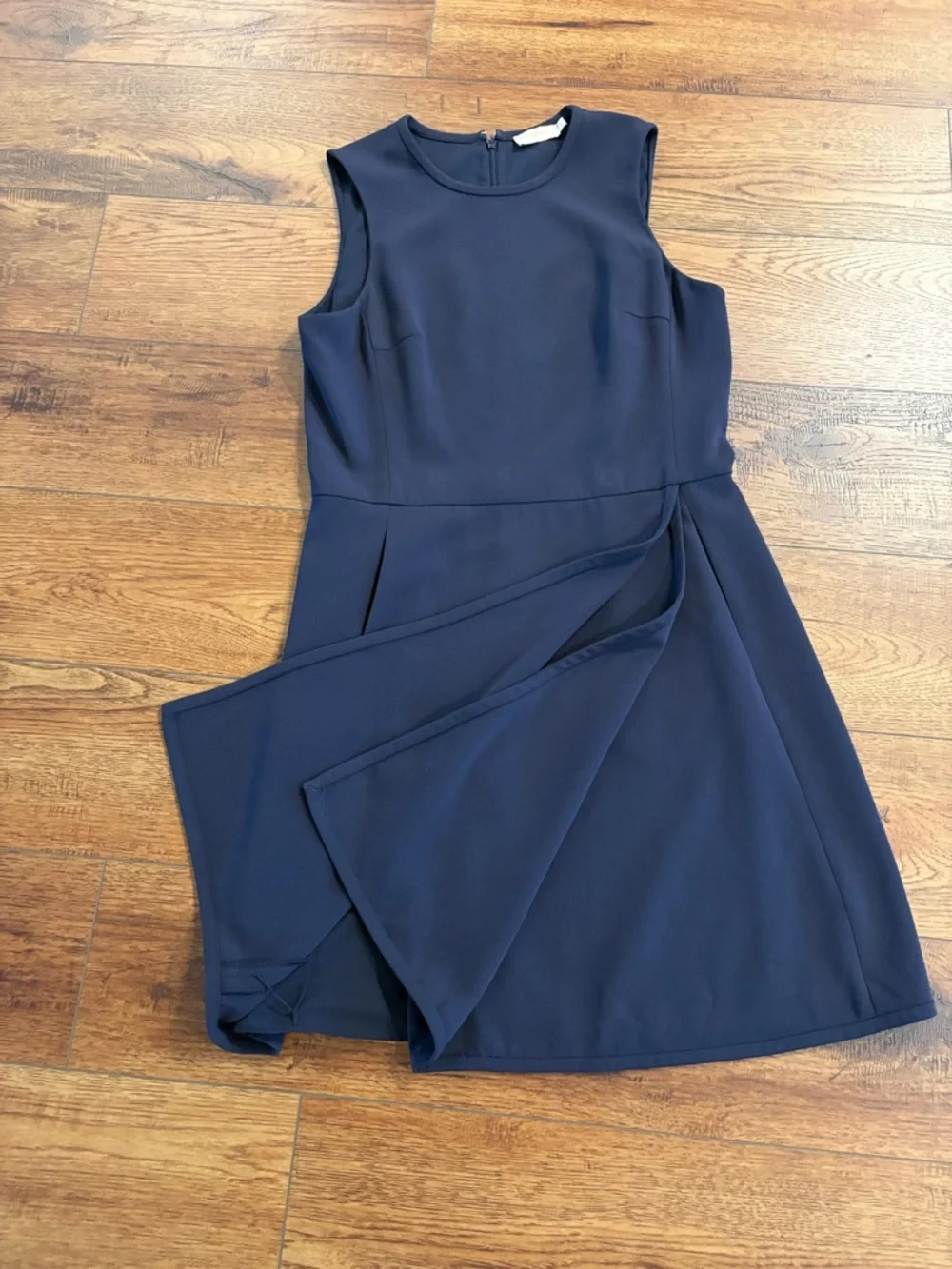 Tory Burch Navy Fit & Flare Dress Size 12 Sleeveless Pockets Lined